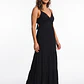 Vestido Largo Espalda Abierta Mujer Negro - Miniatura 1