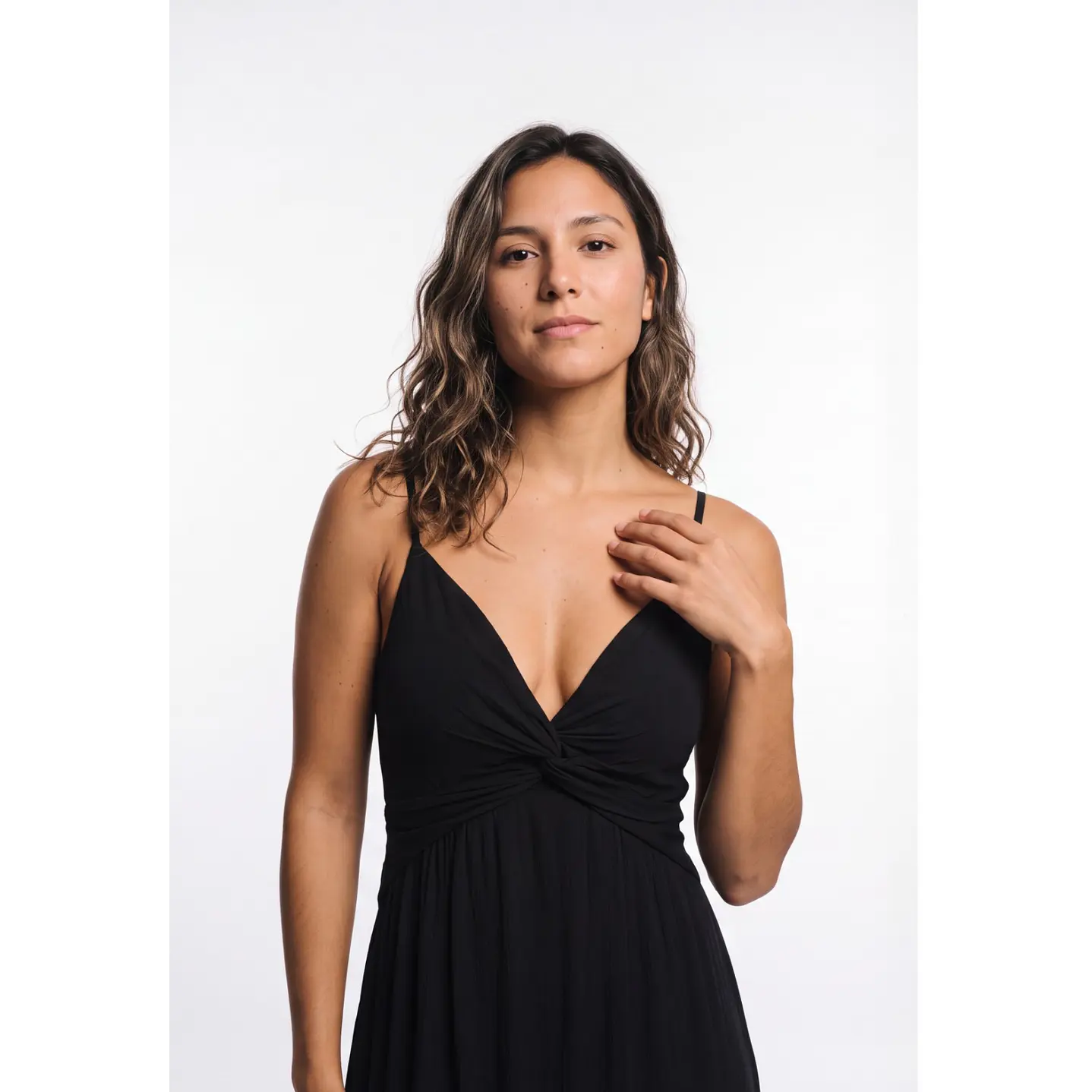Vestido Largo Espalda Abierta Mujer Negro 4