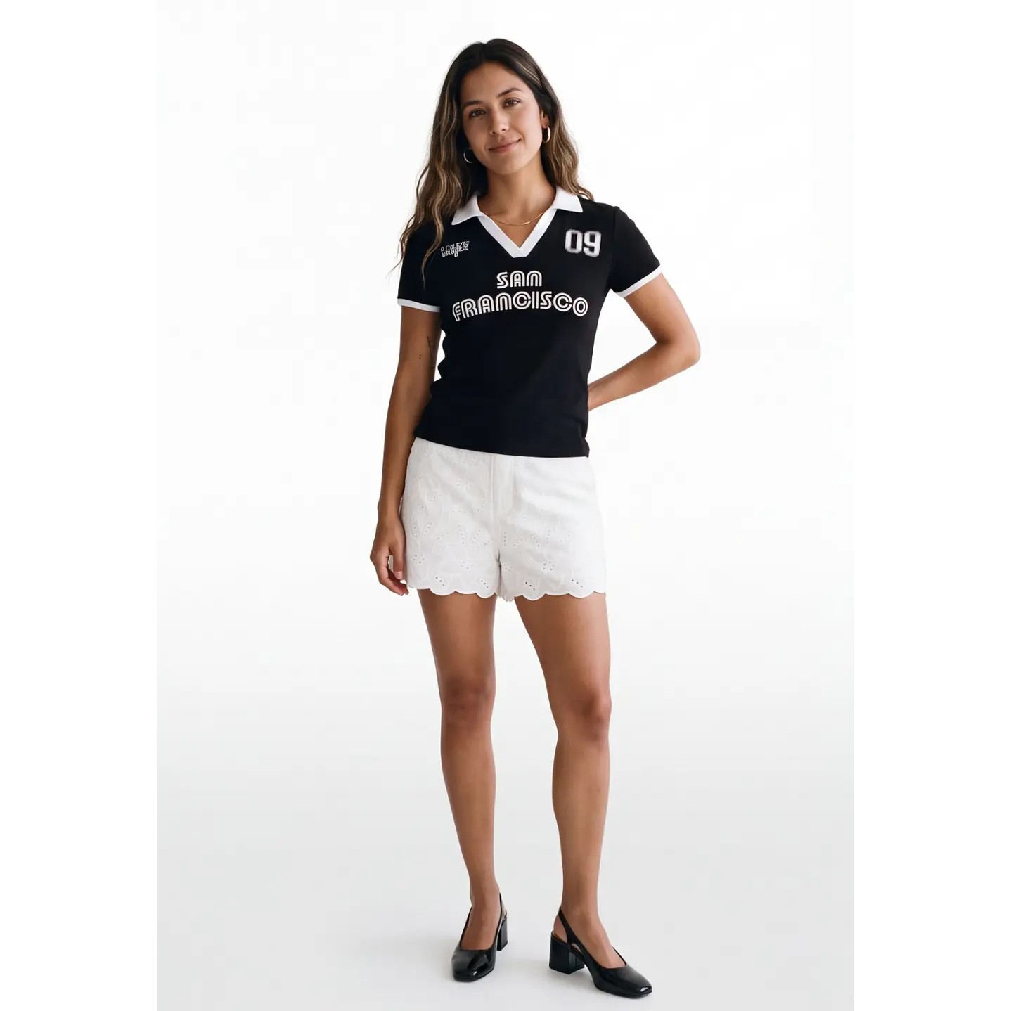 Short Broderie Mujer Blanco 3