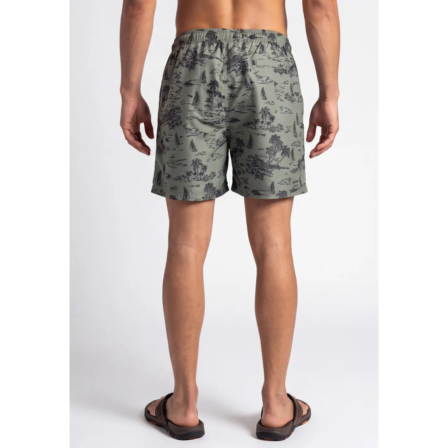 Traje De Baño Palmeras Hombre Verde 2