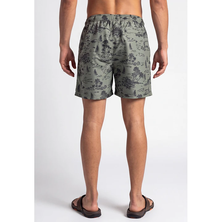 Traje De Baño Palmeras Hombre Verde 2