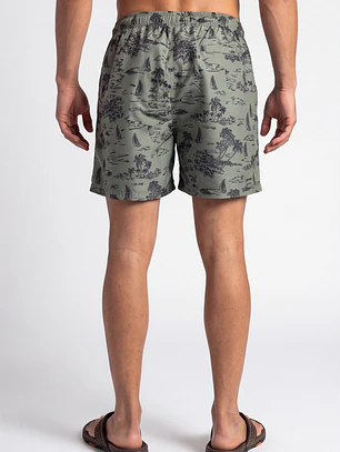 Traje De Baño Palmeras Hombre Verde