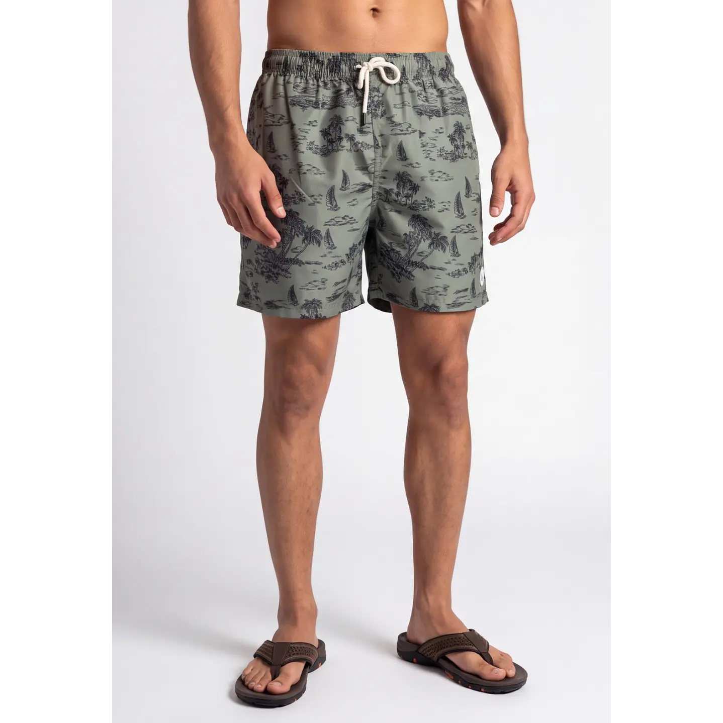 Traje De Baño Palmeras Hombre Verde 1