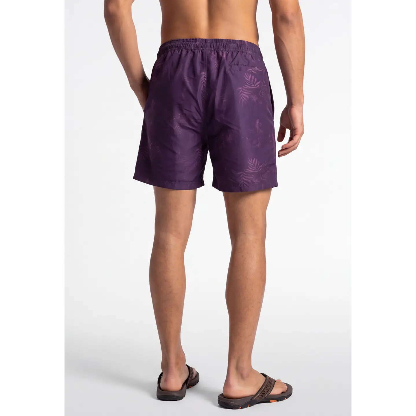 Traje De Baño Palmeras Hombre Lila 2