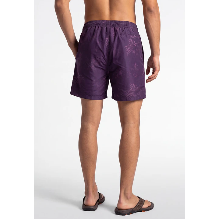 Traje De Baño Palmeras Hombre Lila 2