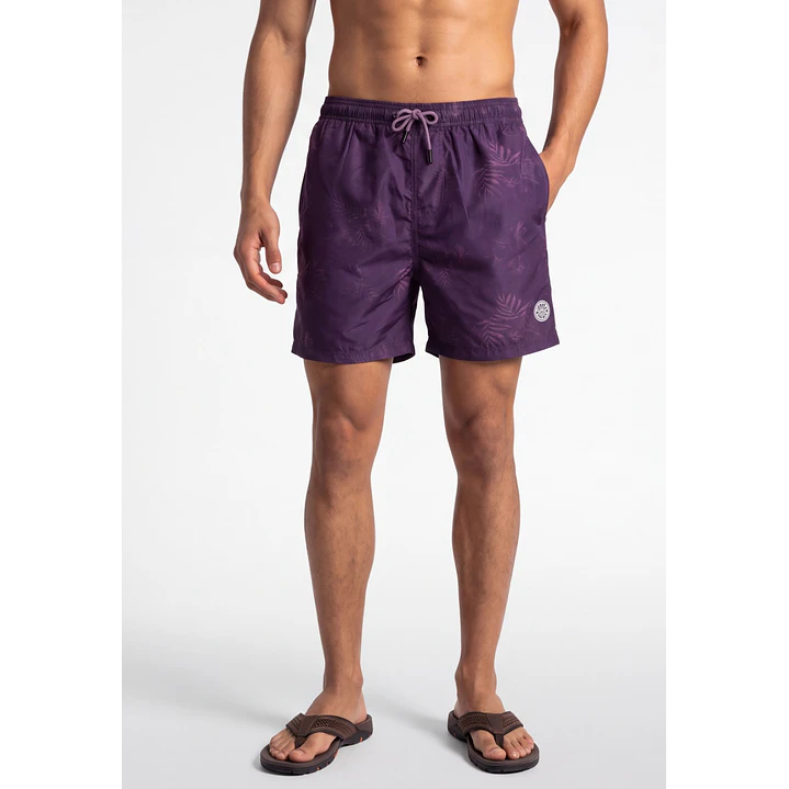 Traje De Baño Palmeras Hombre Lila 1