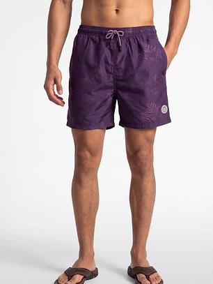 Traje De Baño Palmeras Hombre Lila