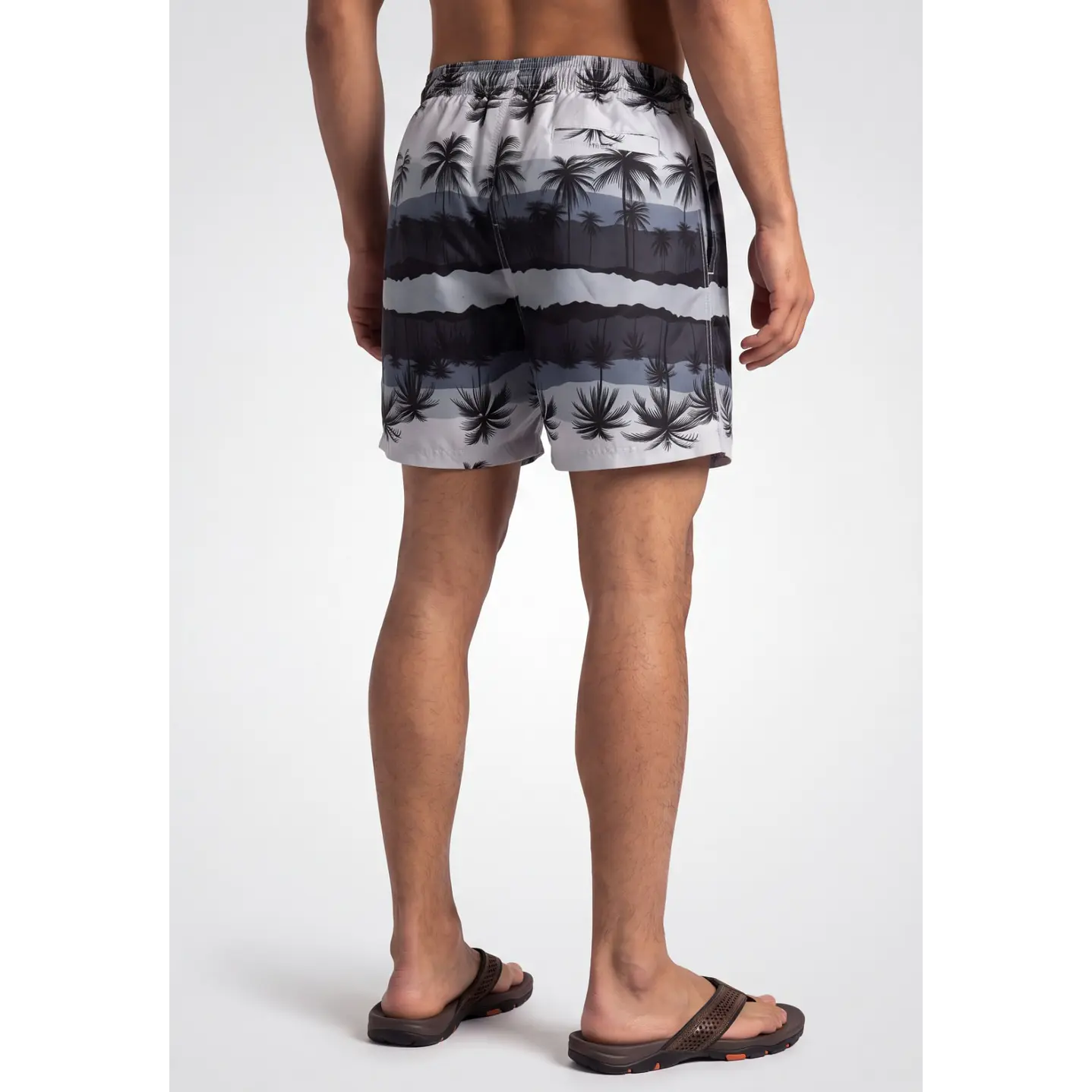 Traje De Baño Palmeras Hombre Gris 2