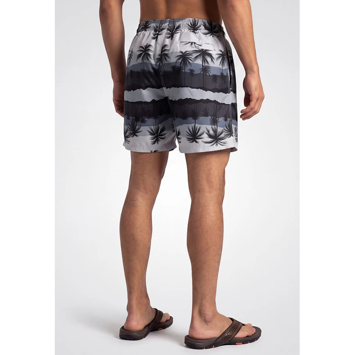 Traje De Baño Palmeras Hombre Gris 2