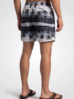 Traje De Baño Palmeras Hombre Gris
