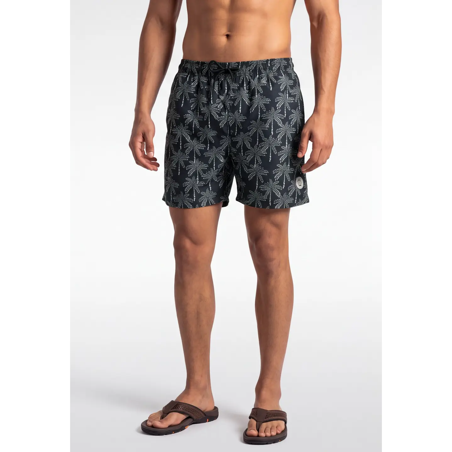 Traje De Baño Palmeras Hombre Azul 1