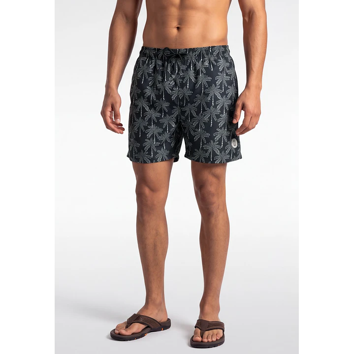 Traje De Baño Palmeras Hombre Azul 1