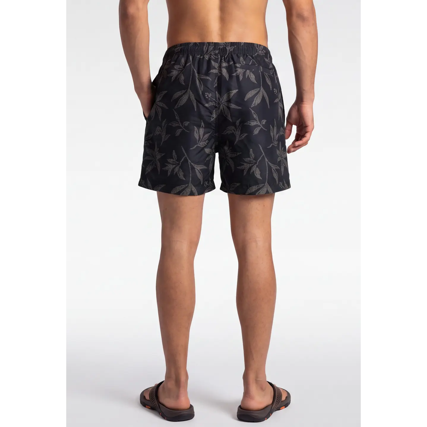 Traje De Baño Palmeras Hombre Negro 2