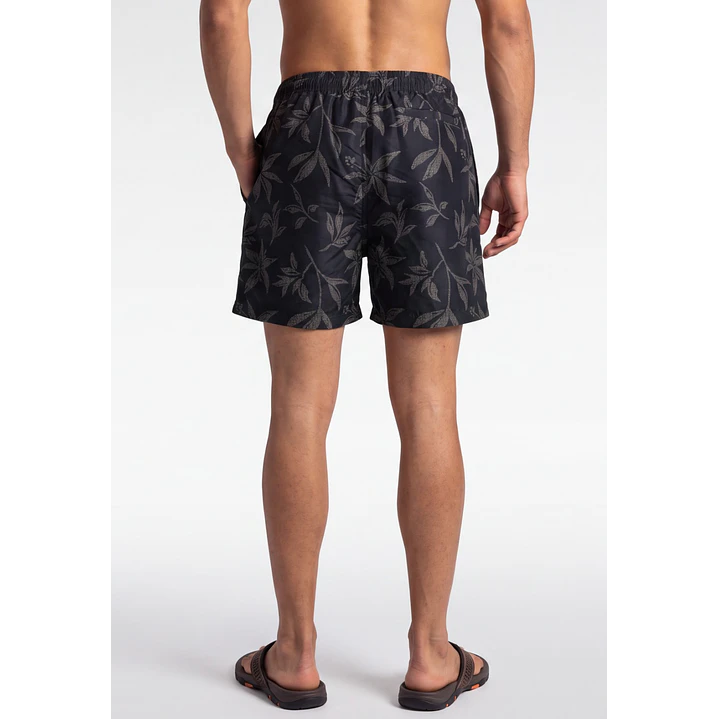 Traje De Baño Palmeras Hombre Negro 2