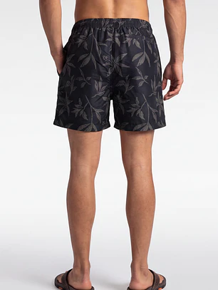 Traje De Baño Palmeras Hombre Negro