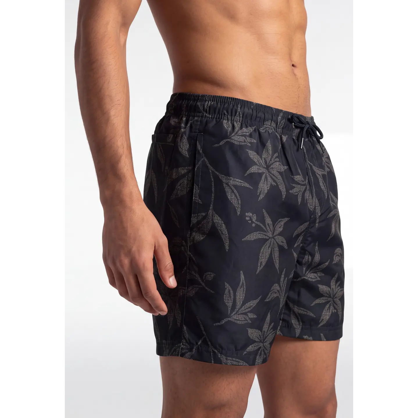 Traje De Baño Palmeras Hombre Negro 4