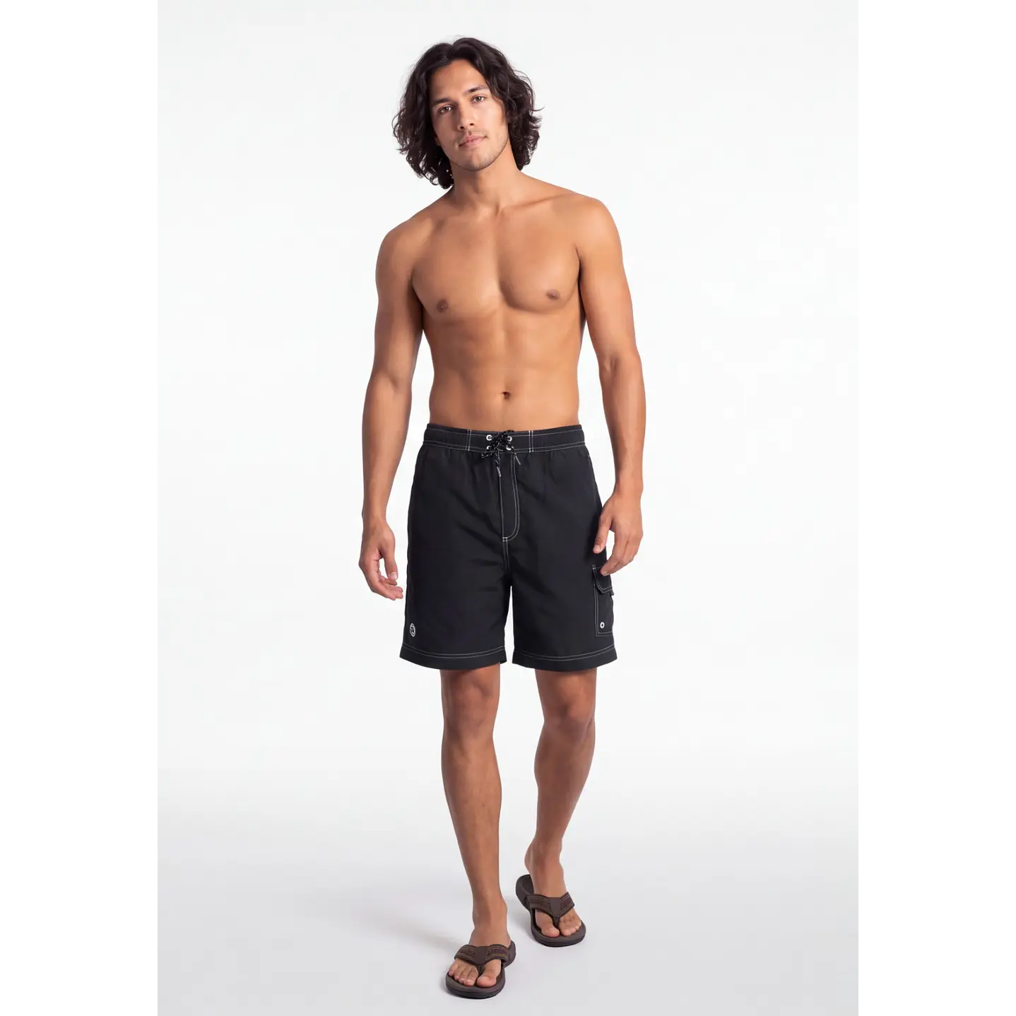 Traje De Baño Cargo Hombre Negro 3