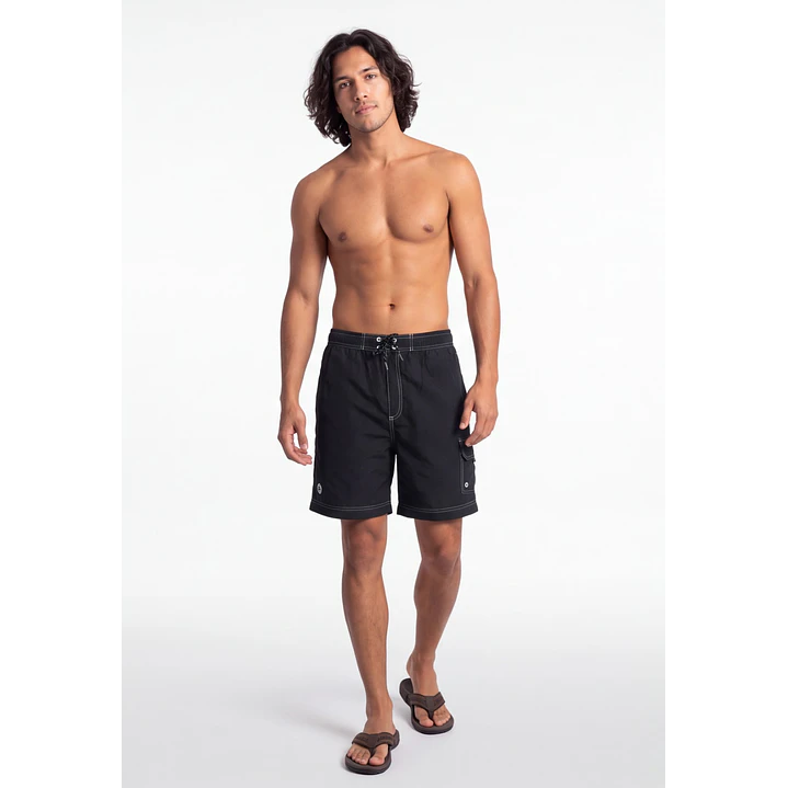 Traje De Baño Cargo Hombre Negro 3