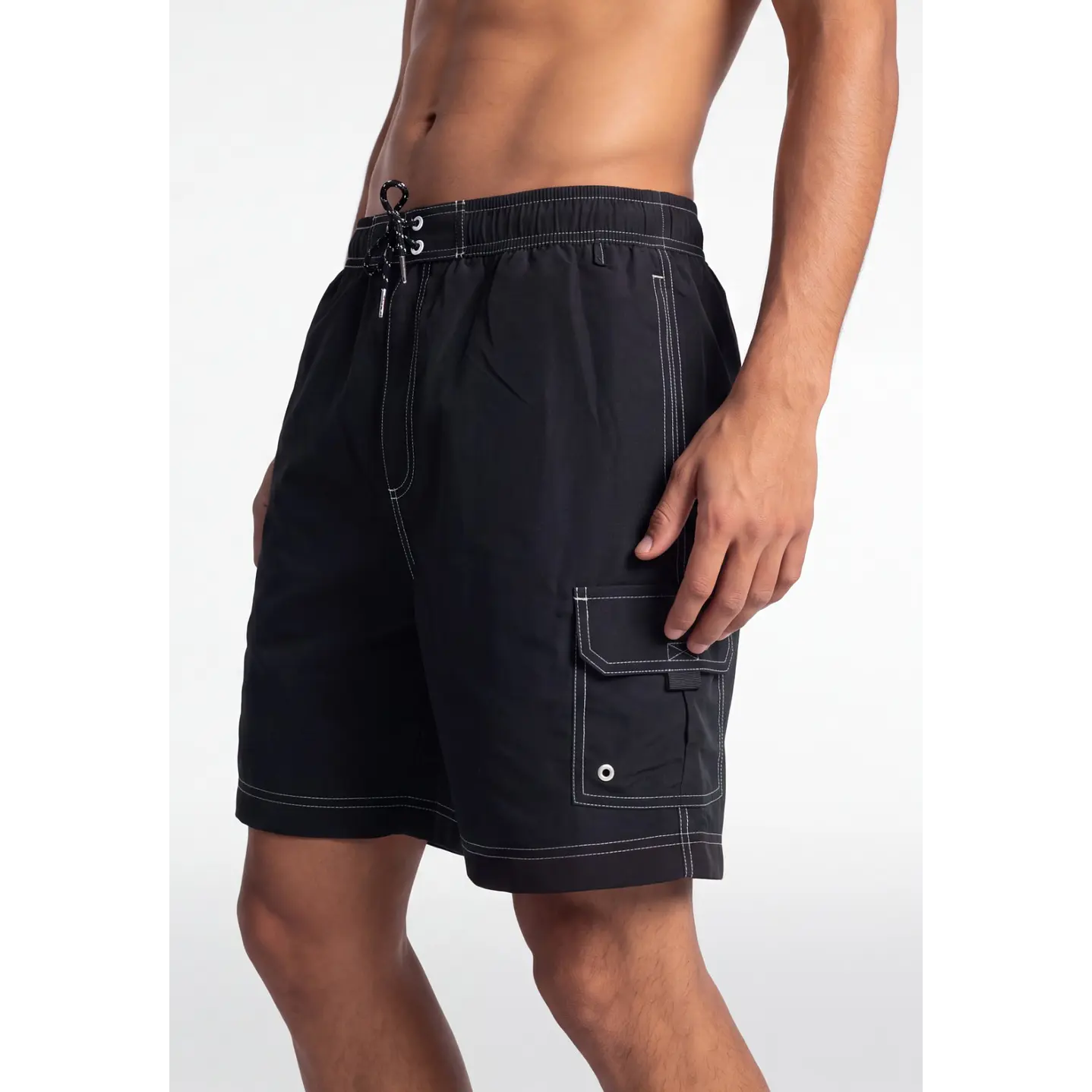 Traje De Baño Cargo Hombre Negro 4