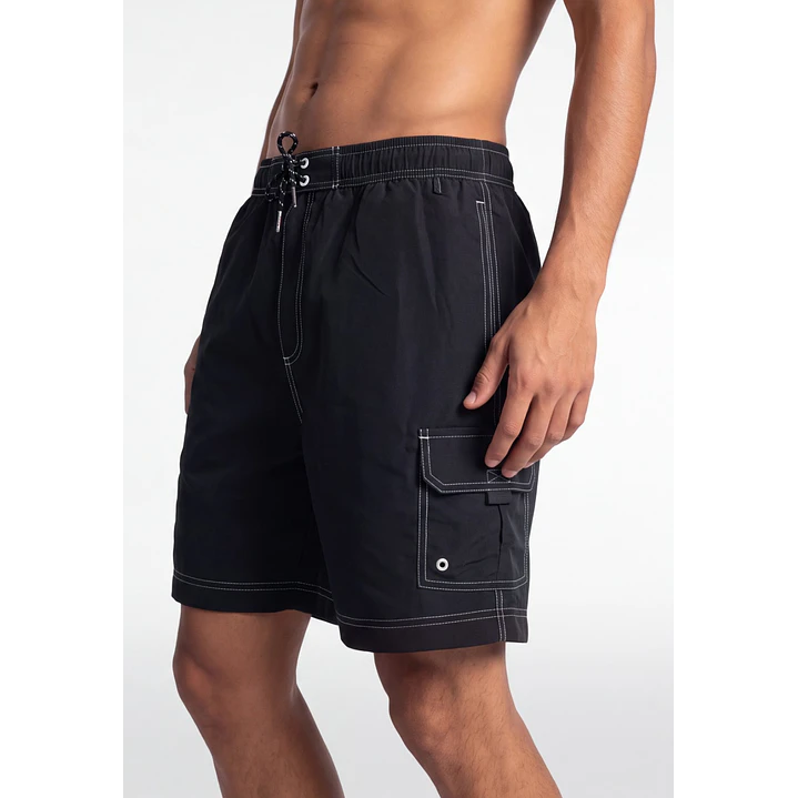 Traje De Baño Cargo Hombre Negro 4