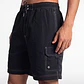 Traje De Baño Cargo Hombre Negro - Miniatura 4