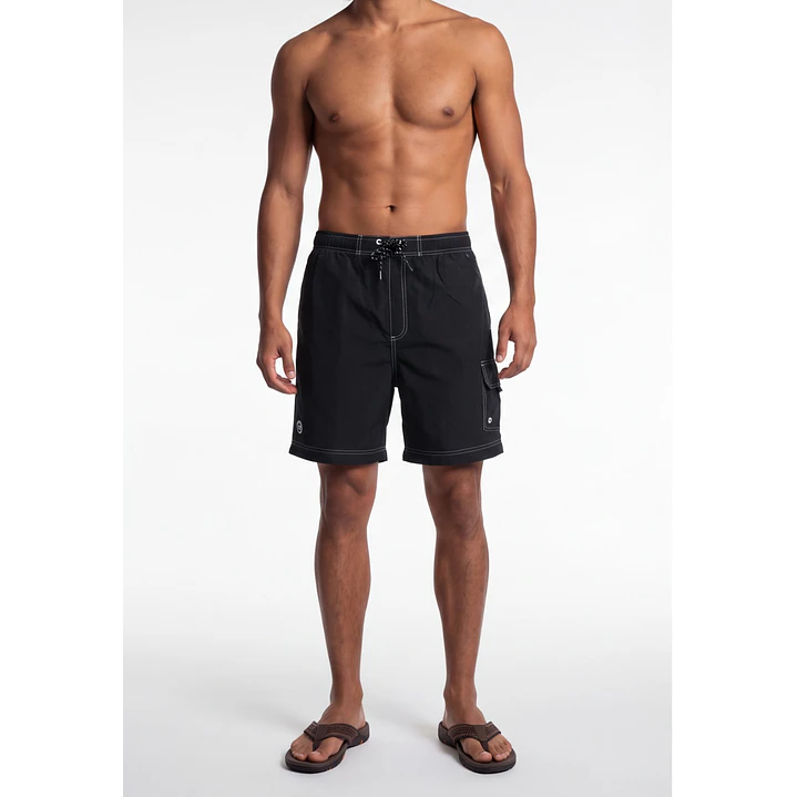 Traje De Baño Cargo Hombre Negro 1