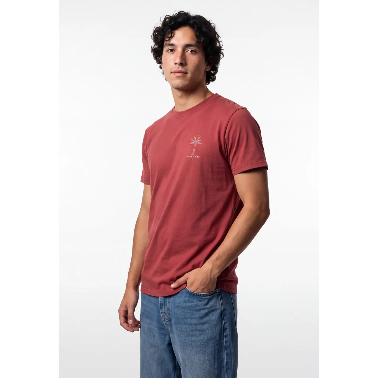 Polera Básica Hombre Burdeo 2