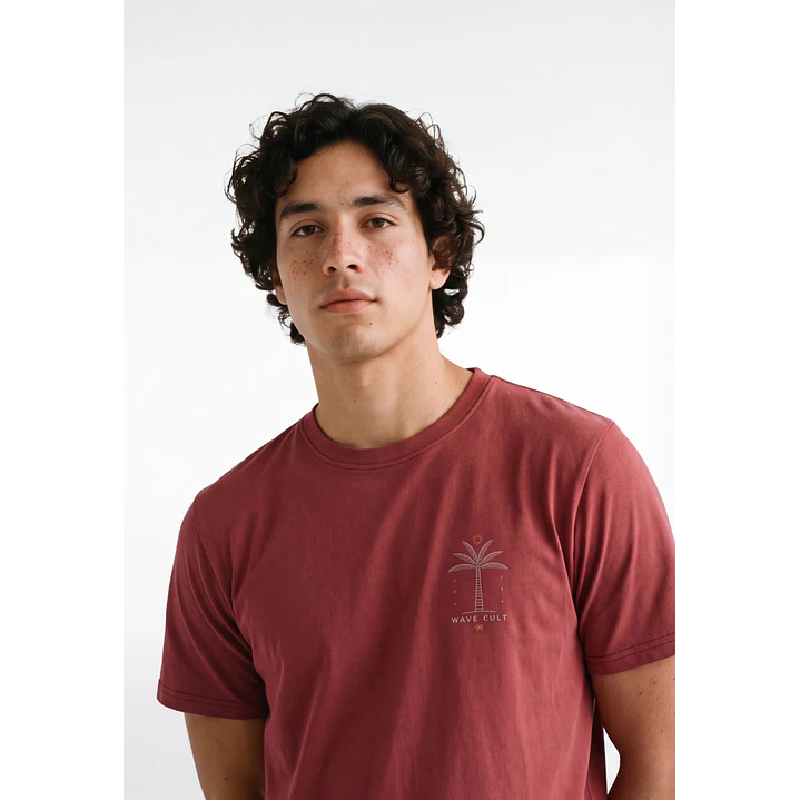 Polera Básica Hombre Burdeo 4