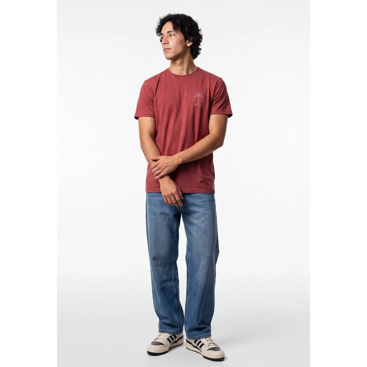 Polera Básica Hombre Burdeo 3
