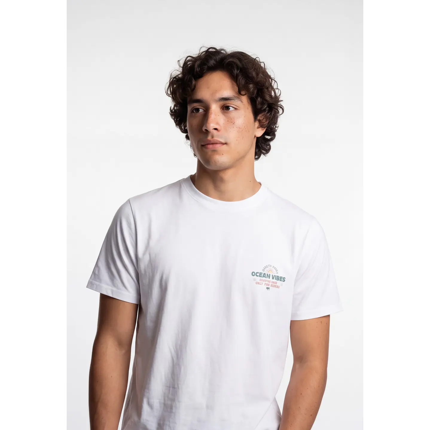 Polera Básica Hombre Blanco 4