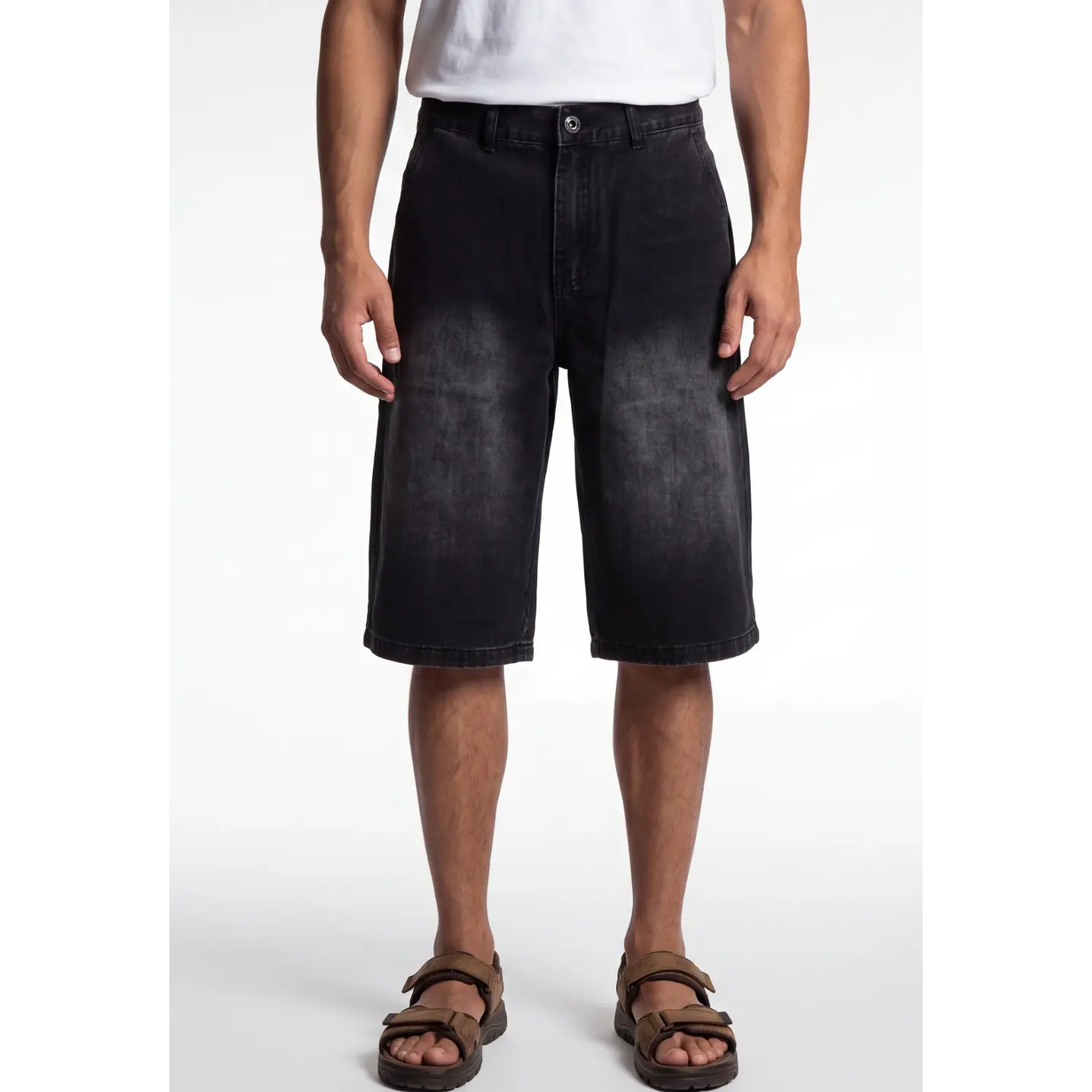 Bermuda Denim Procesado Hombre Negro 1