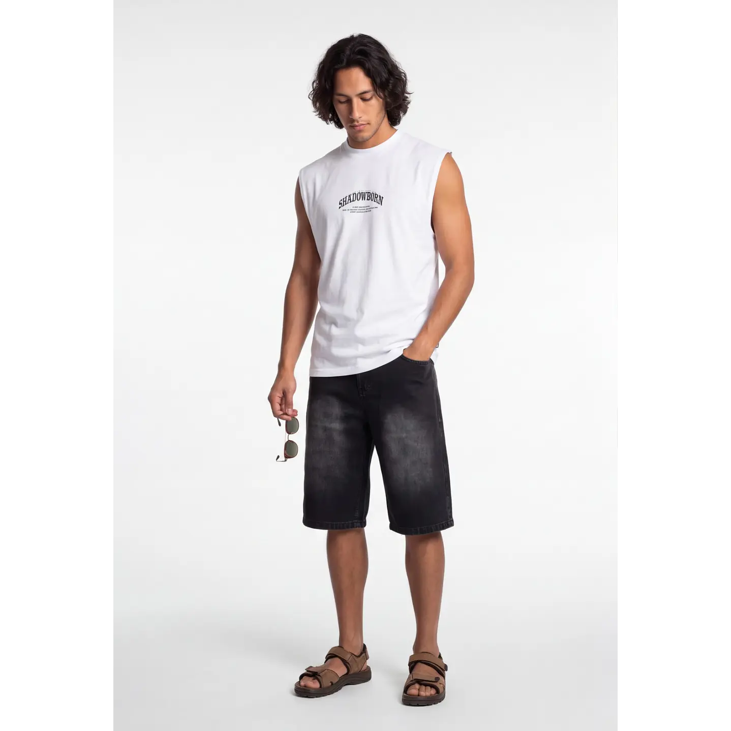 Bermuda Denim Procesado Hombre Negro 3