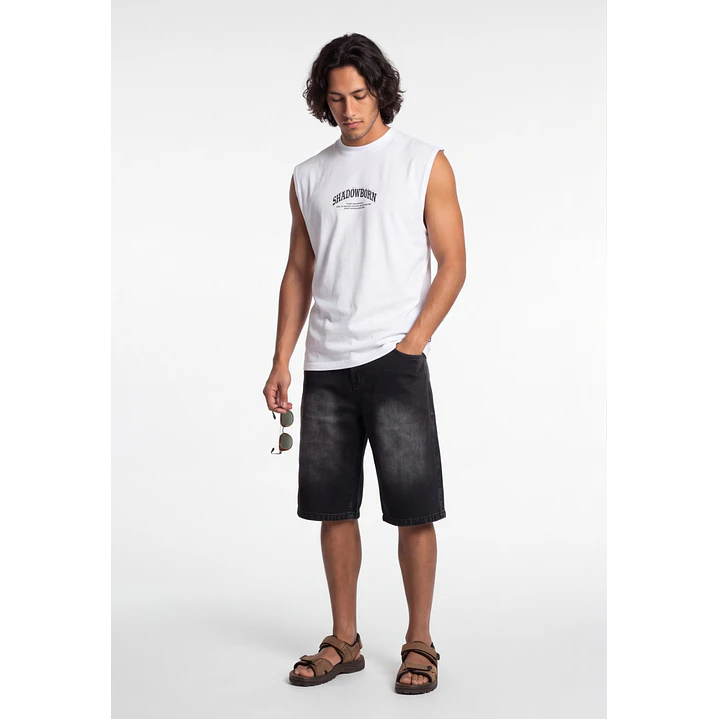 Bermuda Denim Procesado Hombre Negro 3