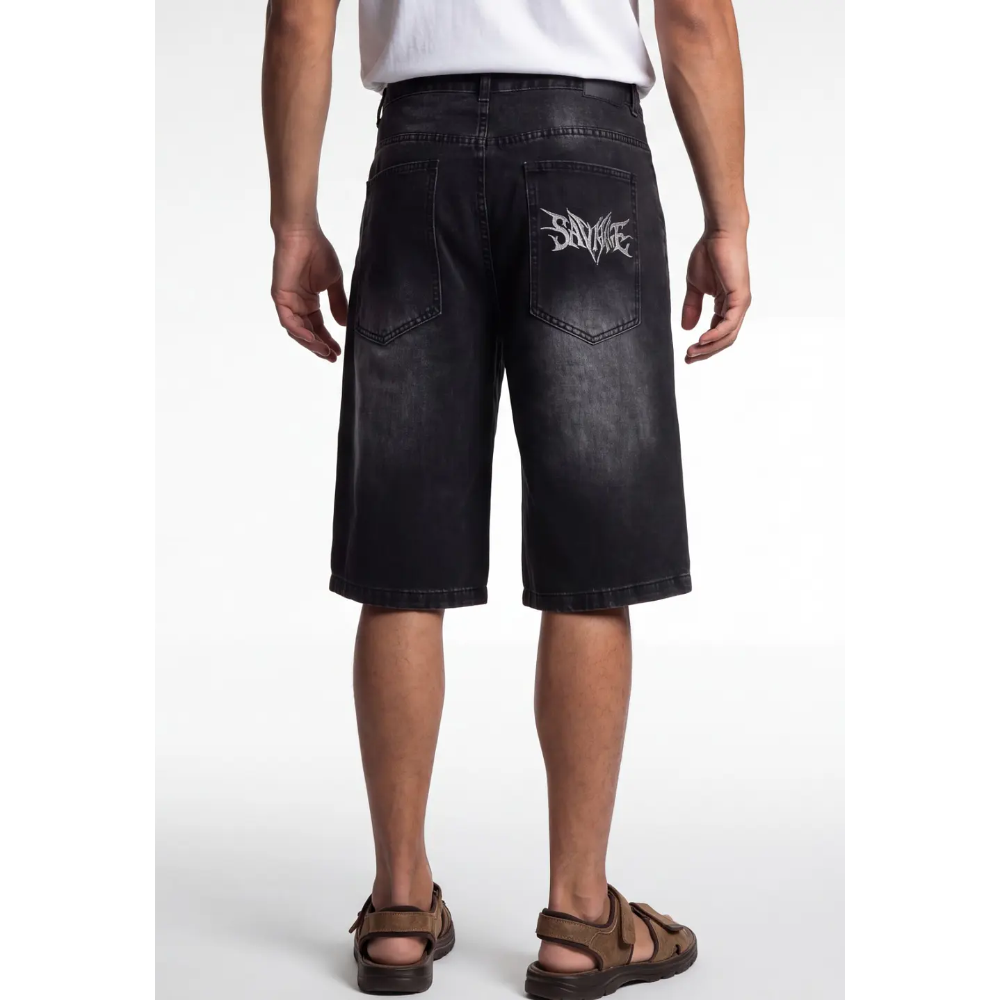 Bermuda Denim Procesado Hombre Negro 2