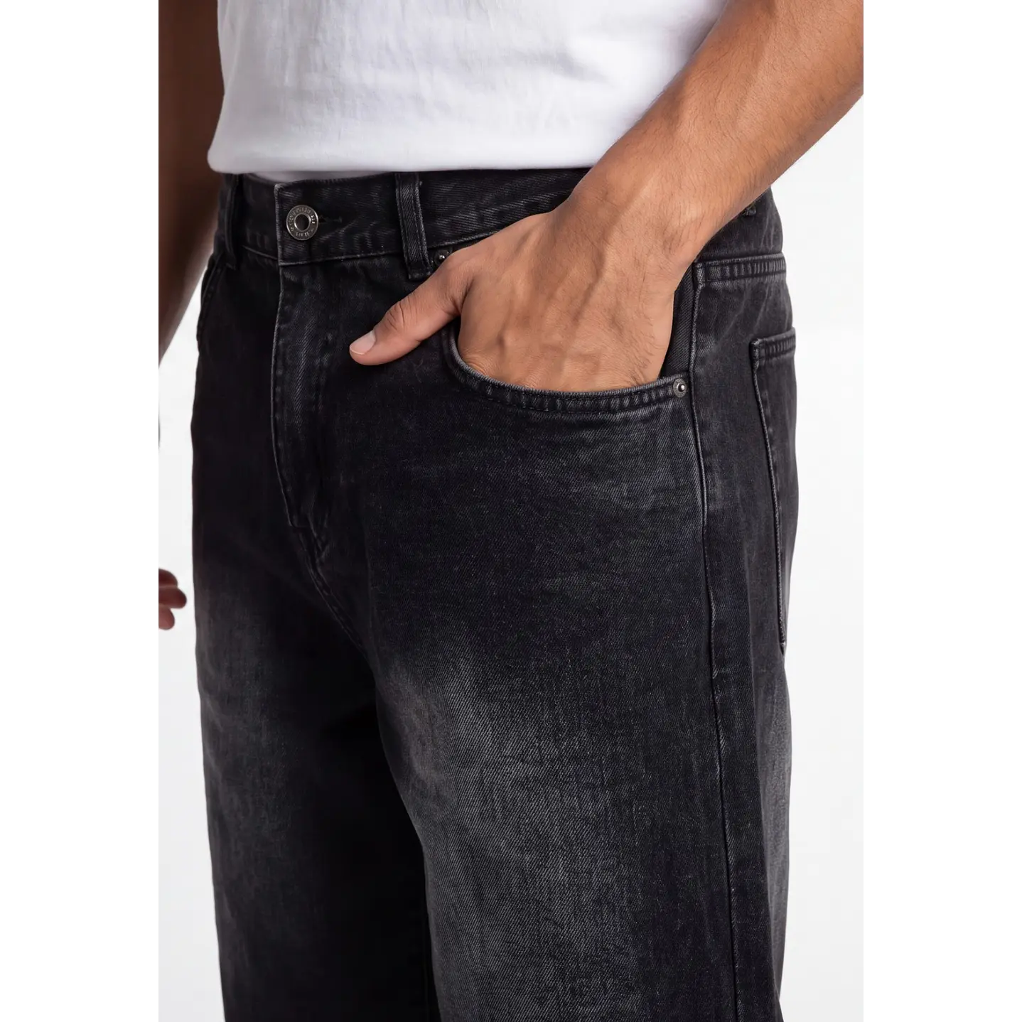 Bermuda Denim Procesado Hombre Negro 4