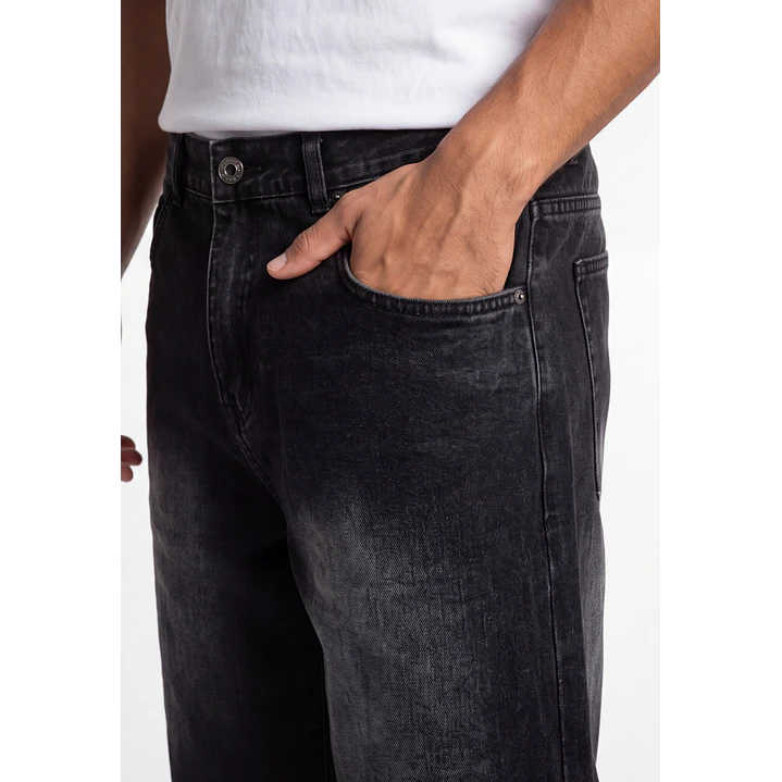 Bermuda Denim Procesado Hombre Negro 4