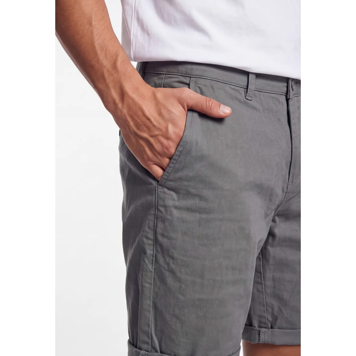 Bermuda Básico Hombre Gris 4