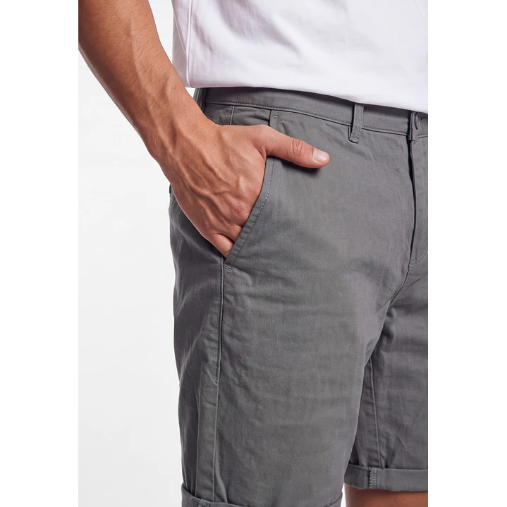 Bermuda Básico Hombre Gris 4