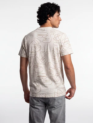 Polera Hojas Hombre Beige