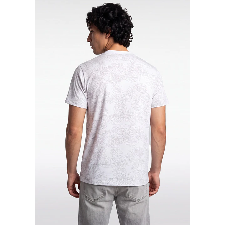 Polera Hojas Hombre Blanco 2