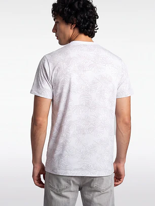 Polera Hojas Hombre Blanco