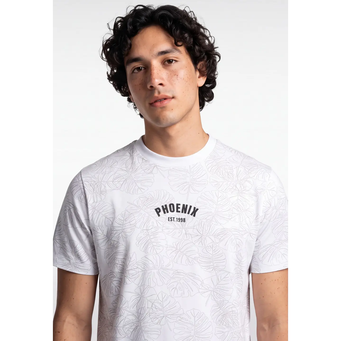Polera Hojas Hombre Blanco 4