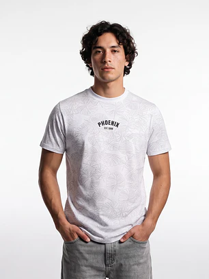 Polera Hojas Hombre Blanco