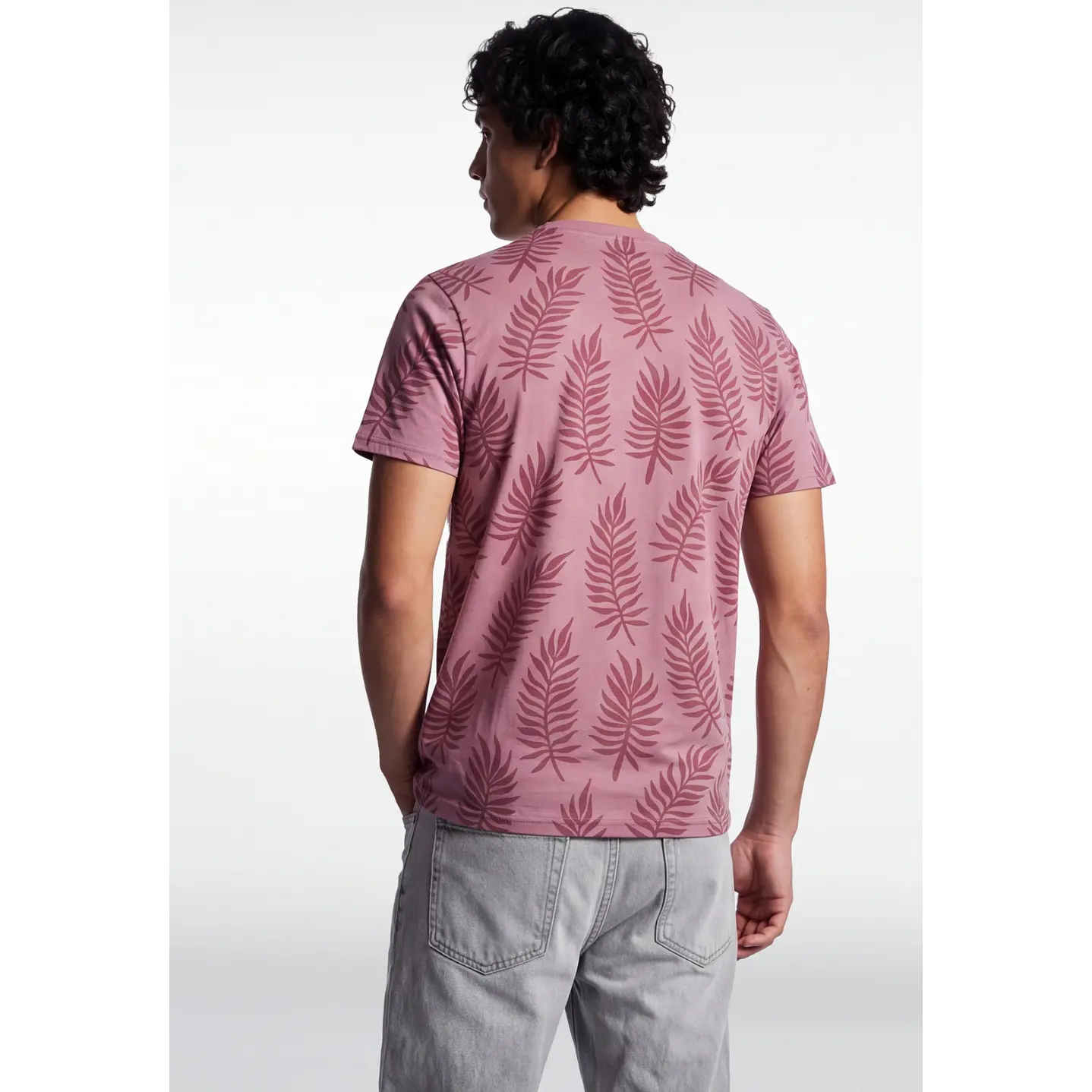 Polera Hojas Hombre Burdeo 2