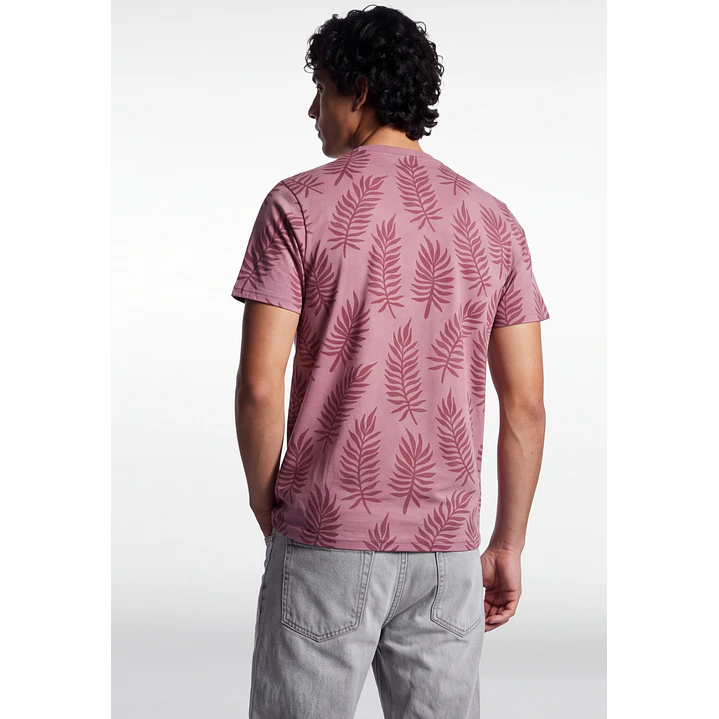 Polera Hojas Hombre Burdeo 2
