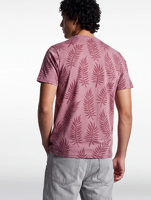 Polera Hojas Hombre Burdeo