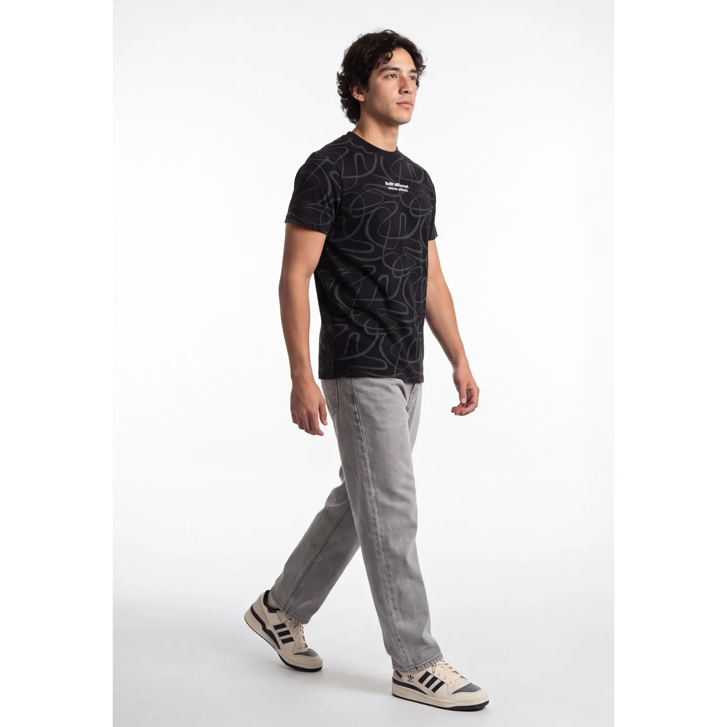 Polera Lineas Hombre Negro 3
