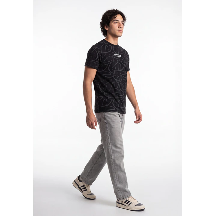 Polera Lineas Hombre Negro 3