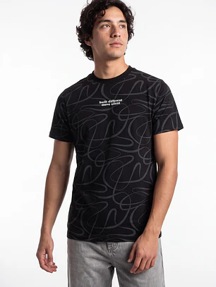 Polera Lineas Hombre Negro