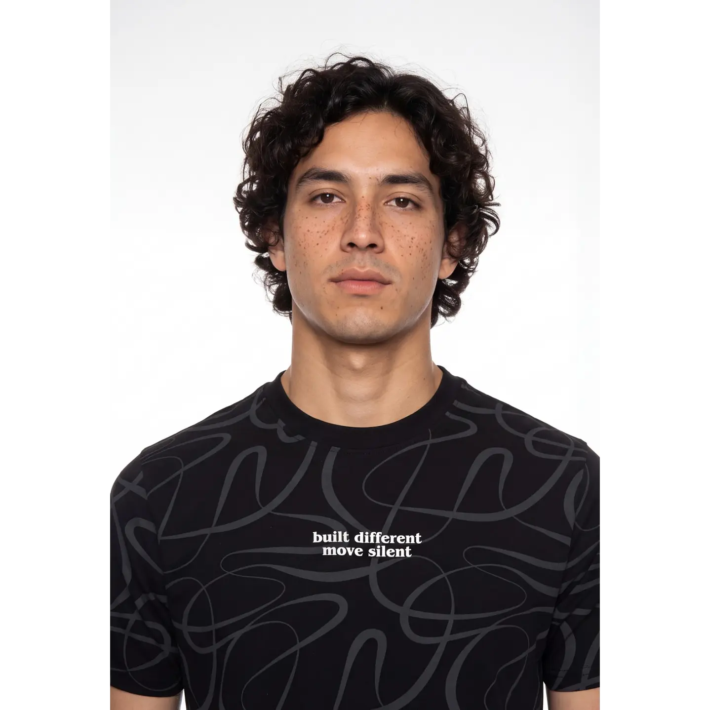 Polera Lineas Hombre Negro 4